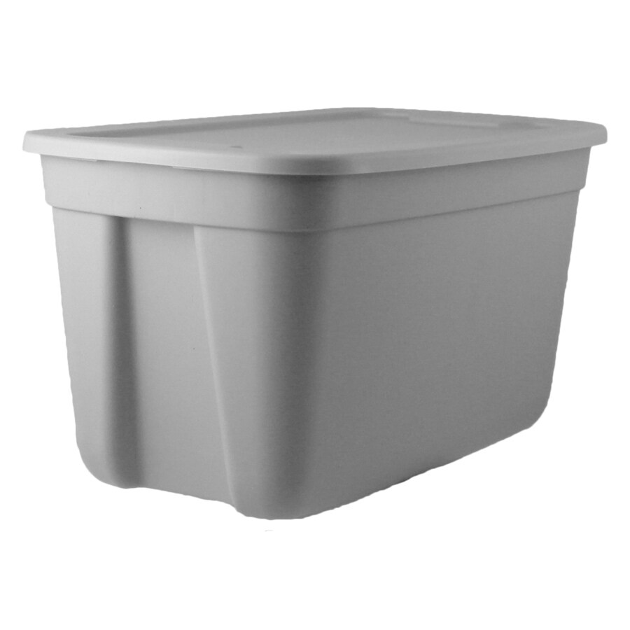 grey plastic storage bins