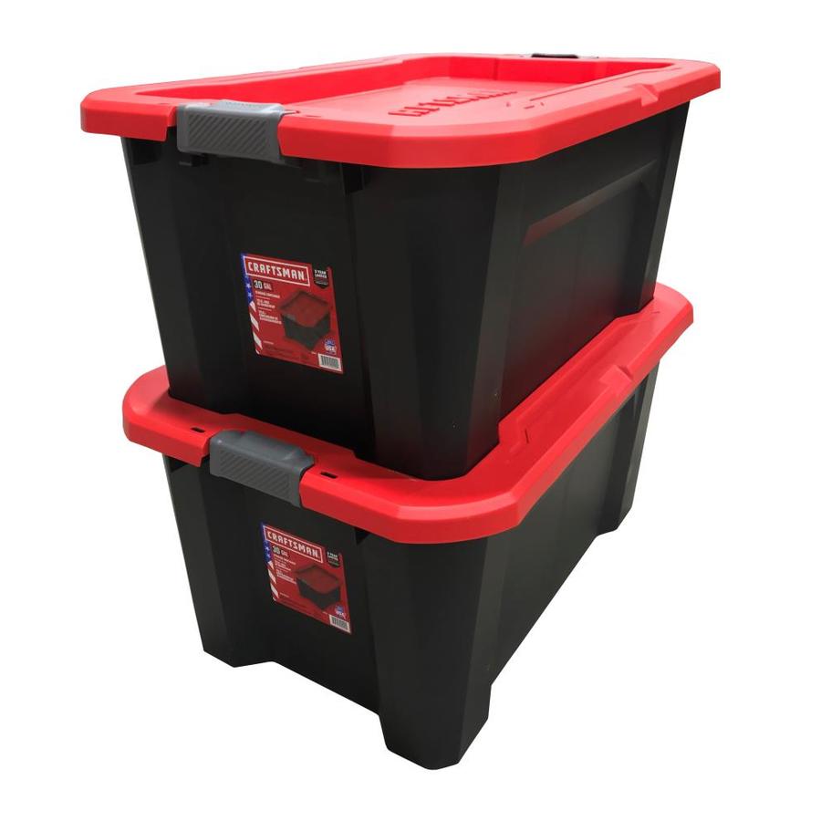 CRAFTSMAN 30Gallon (120Quart) Black Tote with Latching Lid in the