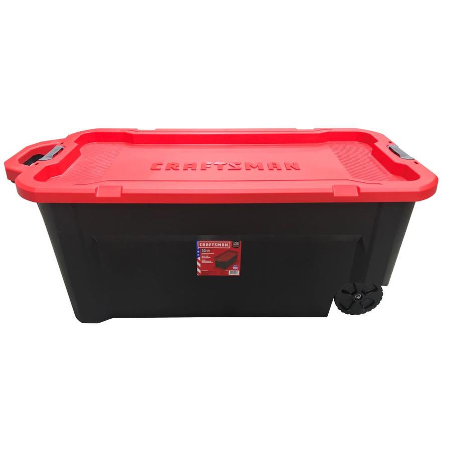 CRAFTSMAN 50Gallon (200Quart) Black Tote with Latching Lid in the Plastic Storage Totes