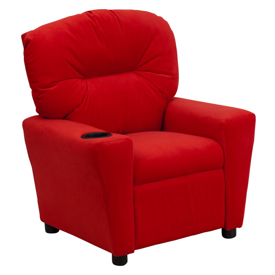 Flash Furniture Contemporary Red Microfiber Kids Recliner With Cup Holder In The Kids Chairs Department At Lowes Com