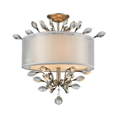 Westmore Lighting Winterqueen 19-in Aged Silver Traditional Semi-flush Mount Light Westmore Lighting Winterqueen 19-in Aged Silver Traditional Semi-flush Mount Light