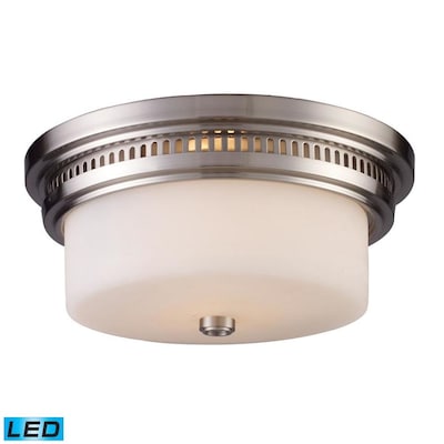 Westmore Lighting Chiserley 13-in Satin Nickel Transitional Flush Mount Light Westmore Lighting Chiserley 13-in Satin Nickel Transitional Flush Mount Light
