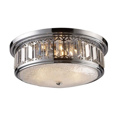 Westmore Lighting Achouffe 16-in Polished Chrome Glam Flush Mount Light Westmore Lighting Achouffe 16-in Polished Chrome Glam Flush Mount Light