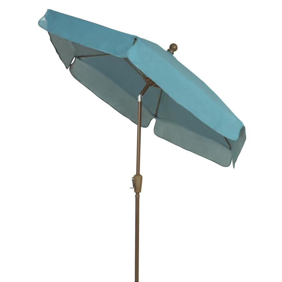 Fiberbuilt 7 5 Ft Hexagon Teal With Champ Bronze Plastic Frame Push Button Tilt Market Patio Umbrella In The Patio Umbrellas Department At Lowes Com