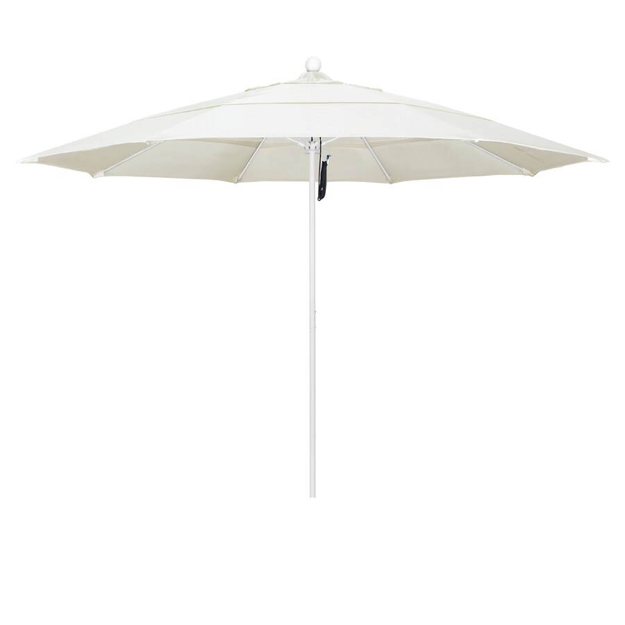 California Umbrella 11 Ft Octagon Canvas With Matted White Aluminum Frame No Tilt Market Patio Umbrella In The Patio Umbrellas Department At Lowes Com