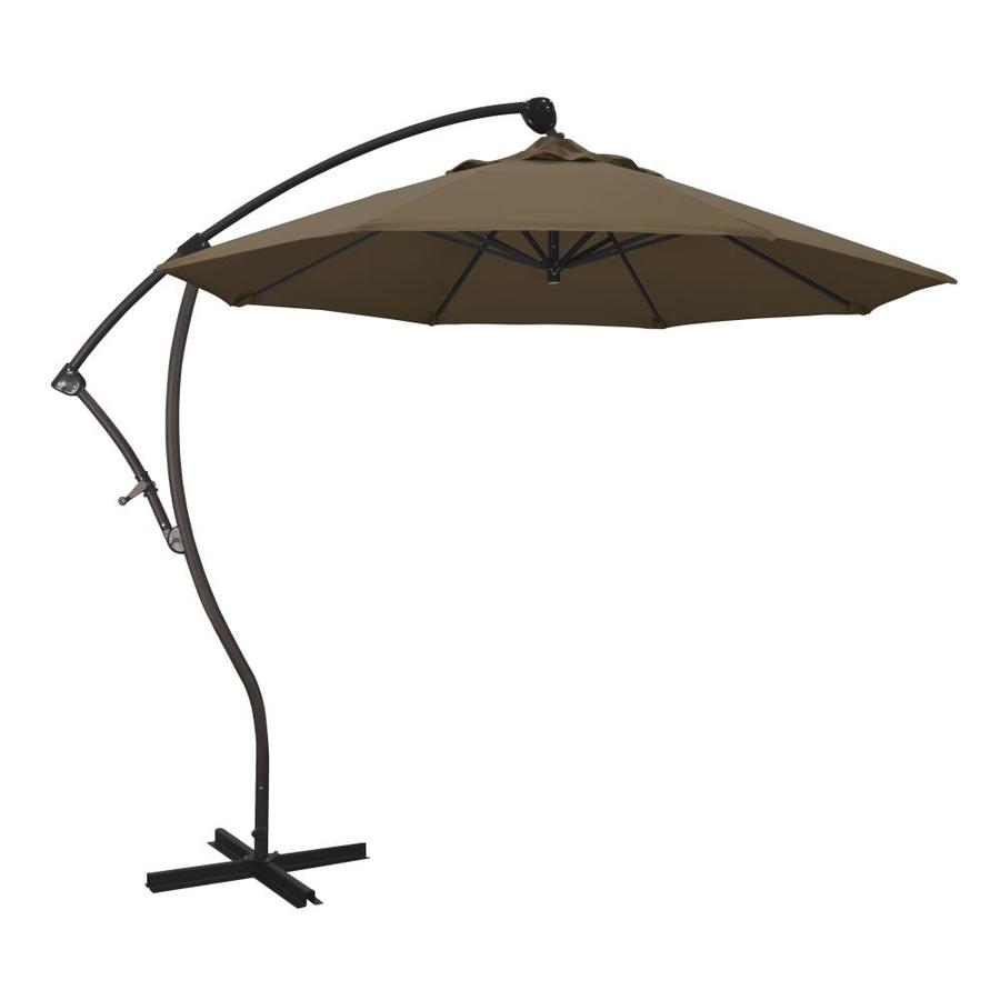 California Umbrella 9 Ft Octagon Cocoa With Bronze Wood Frame Auto Tilt Cantilever Patio Umbrella In The Patio Umbrellas Department At Lowes Com