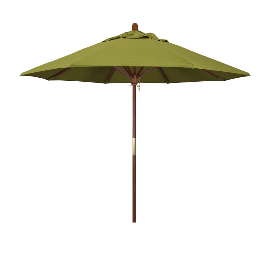 California Umbrella 9 Ft Octagon Ginkgo With Hardwood Wood Frame No Tilt Market Patio Umbrella In The Patio Umbrellas Department At Lowes Com