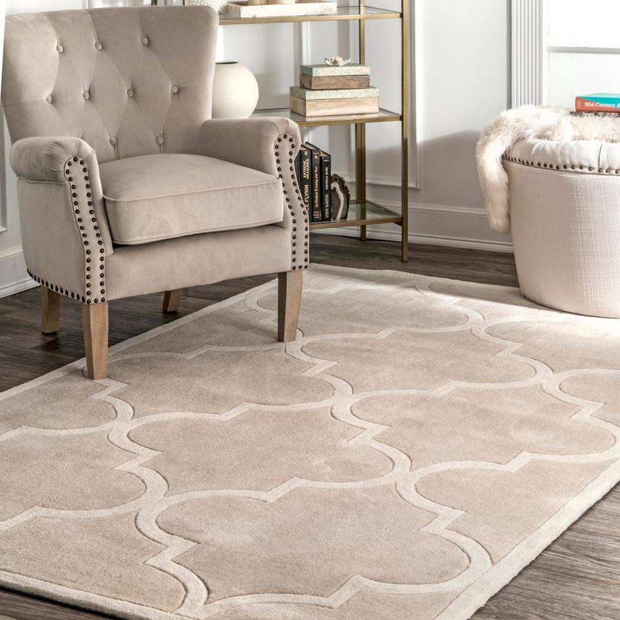 nuLOOM 8 x 10 Neutral Indoor Geometric Handcrafted Area Rug in the Rugs