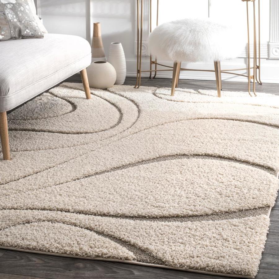 nuLOOM 8 x 10 Cream Indoor Abstract Area Rug in the Rugs department at