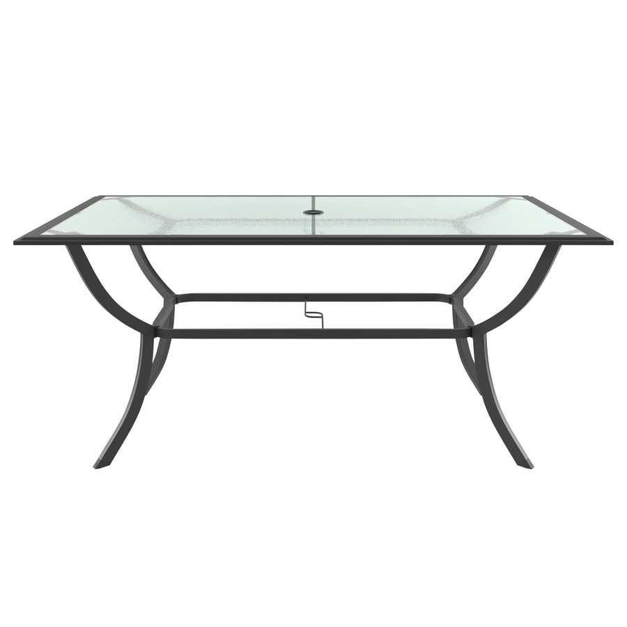 glass table top with umbrella hole