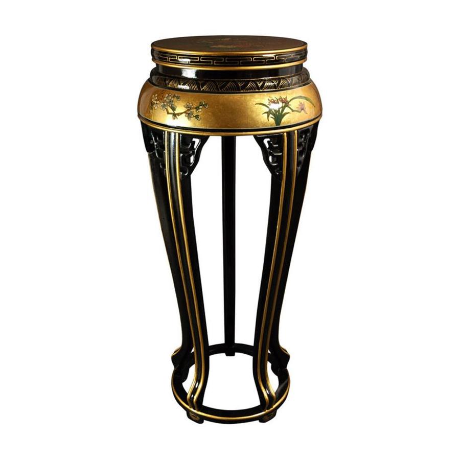 Oriental Furniture 36in Black/Gold Indoor Novelty Wood