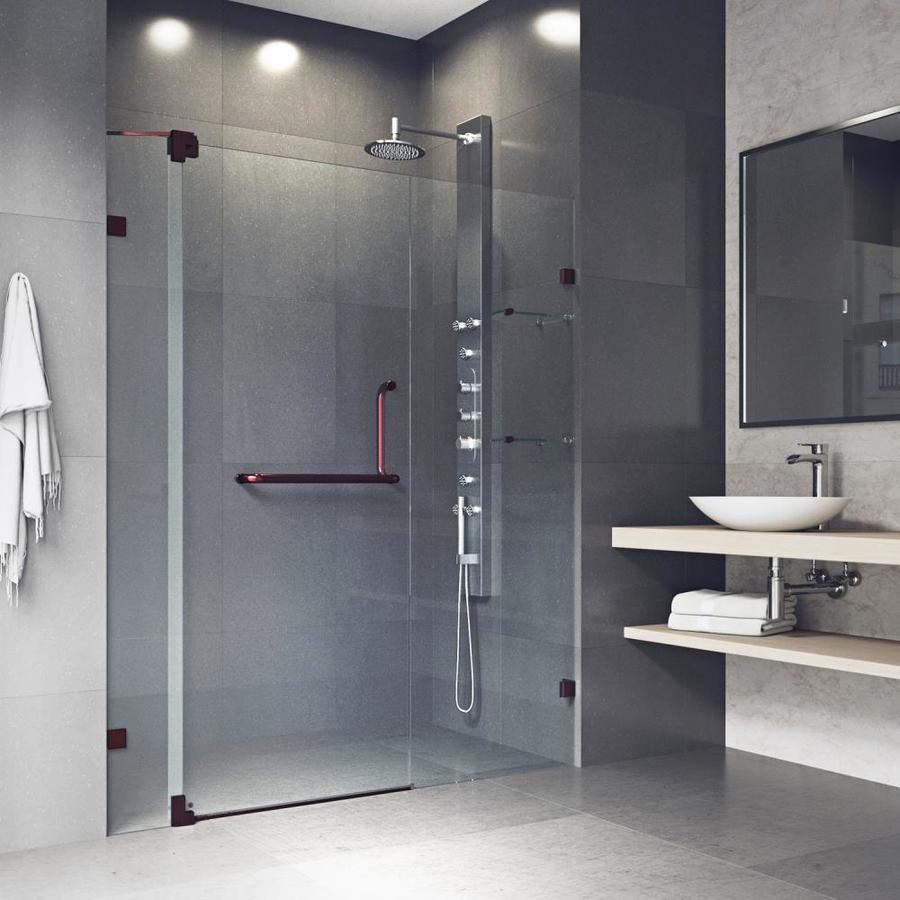 Vigo Tempo 70 625 In H X 24 In To 24 5 In W Frameless Hinged Chrome Shower Door In The Shower Doors Department At Lowes Com