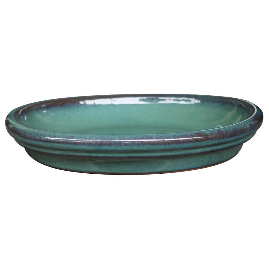 allen + roth 7.6in Teal Ceramic Plant Saucer in the Plant Saucers