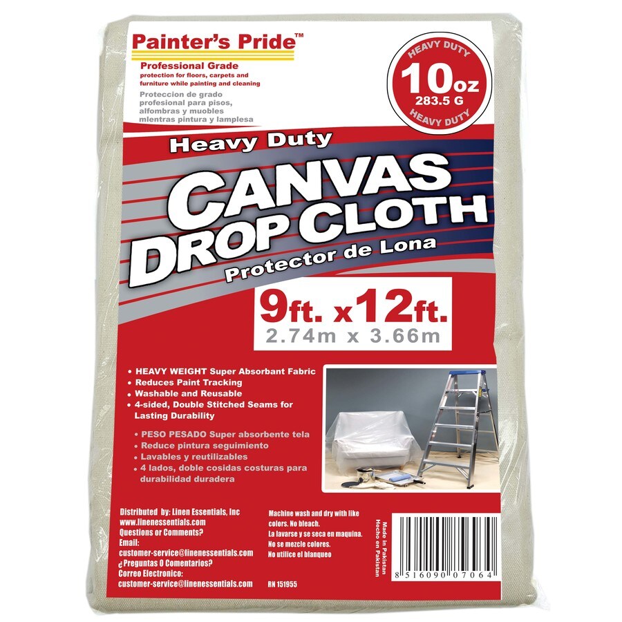 Painter S Pride 10 Oz Canvas 9 Ft X 12 Ft Drop Cloth In The Drop Cloths Department At Lowes Com