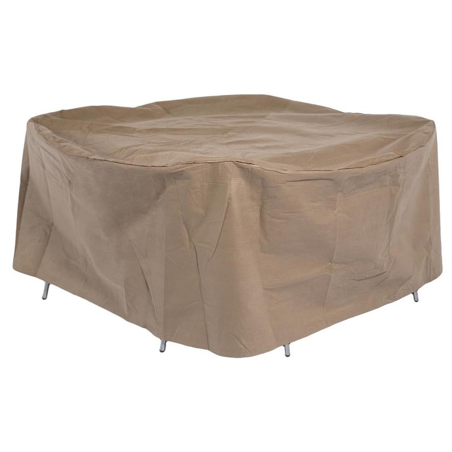 Duck Covers Essential Latte Polyethylene Round Dining Table Cover In The Patio Furniture Covers Department At Lowes Com