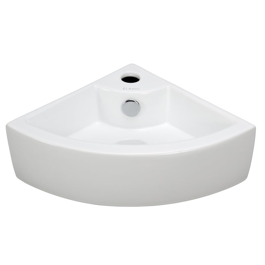 ... Elanti White Wall-Mount Round Bathroom Sink with Overflow at Lowes.com