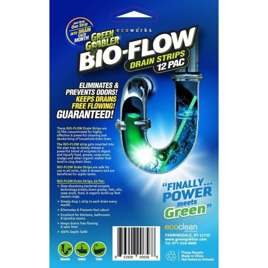 Green Gobbler Green Gobbler Drain Strips Bio-Flow PDQ In The Drain ...