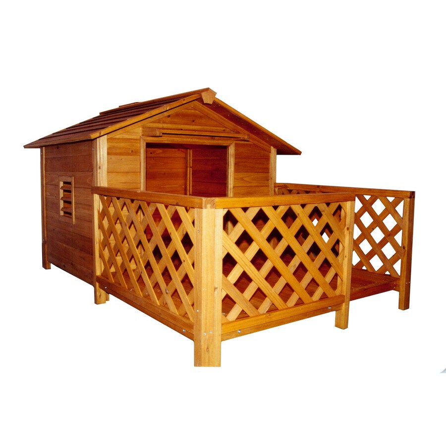 shop-merry-pet-3-25-ft-x-6-6-ft-x-7-5-ft-wood-dog-house-at-lowes