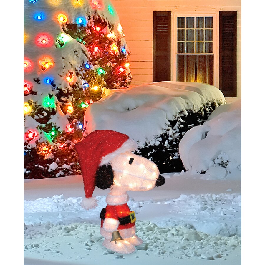 Peanuts PreLit Snoopy Sculpture with Constant White Lights in the