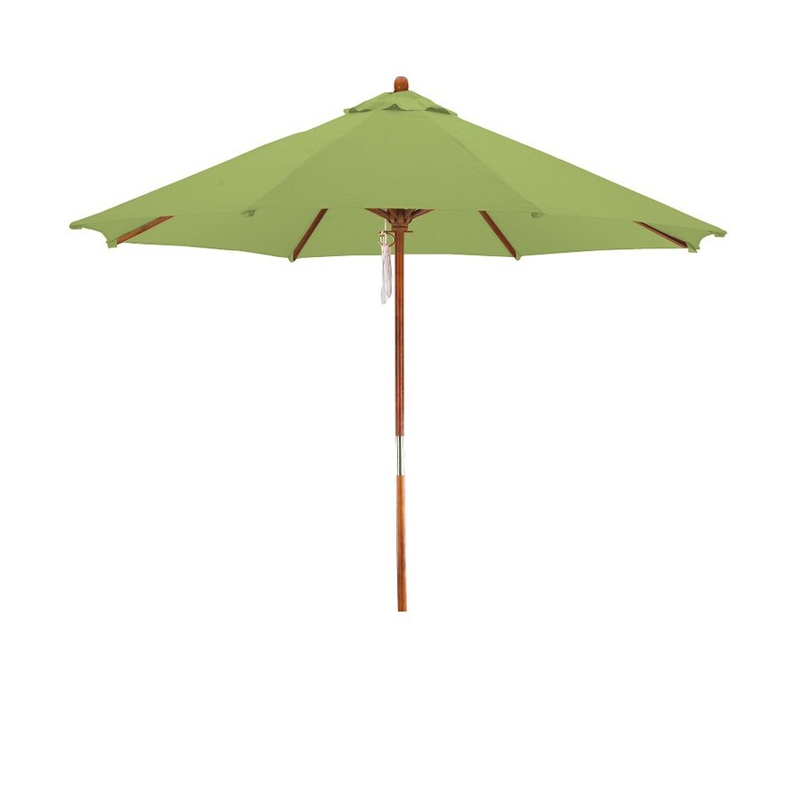 Lauren Company 9 Ft Round Lime Green With Wood Frame No Tilt Market Patio Umbrella In The Patio Umbrellas Department At Lowes Com