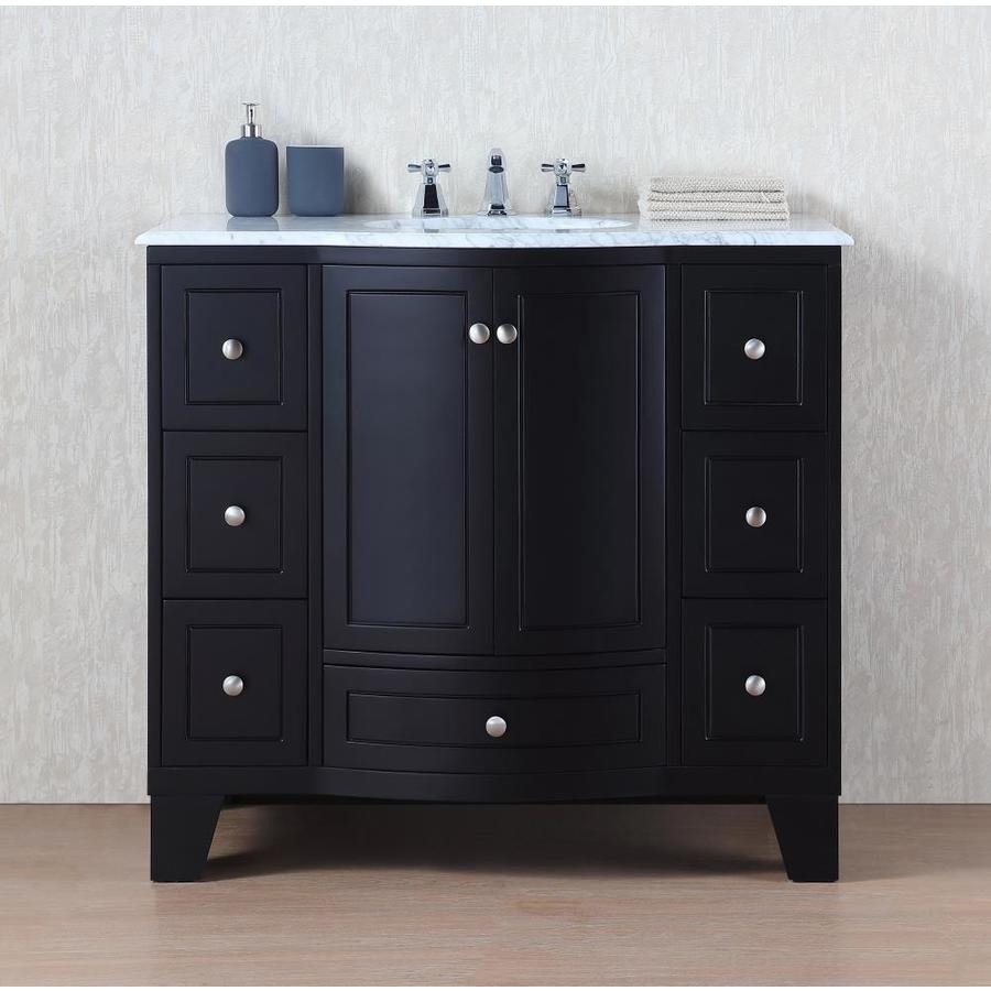 Stufurhome 40-in Espresso Undermount Single Sink Bathroom Vanity With ...