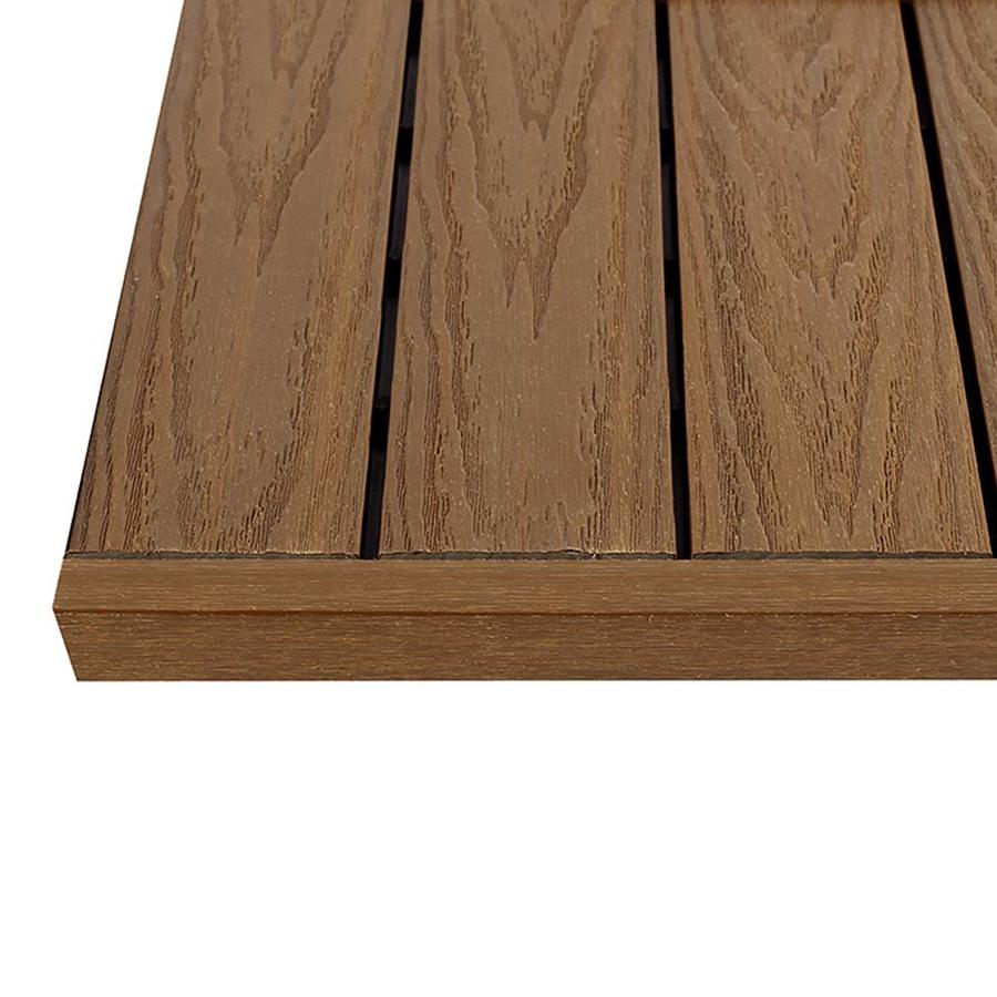 NewTechWood 0.88in x 1in x 12in Quick Deck Tile Peruvian Teak