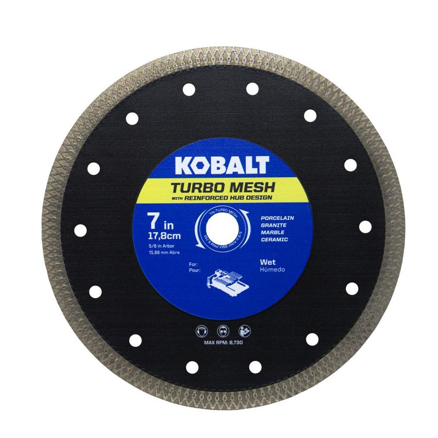 Kobalt 7in Turbo Mesh Diamond Tile Saw Blade in the Tile Cutters