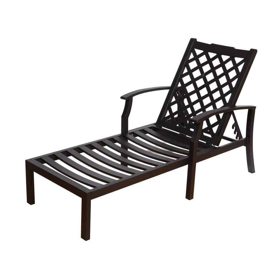 black metal slat chaise lounge