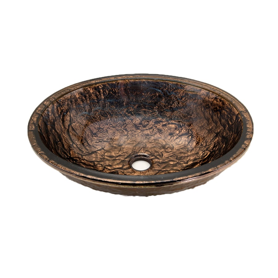 Shop JSG Oceana Cobalt Copper Glass Undermount Oval Bathroom Sink at