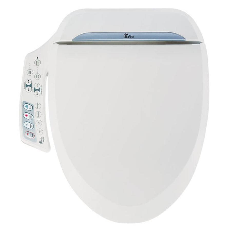 Bio Bidet White Elongated Slow Close Heated Bidet Toilet Seat In The Toilet Seats Department At Lowes Com