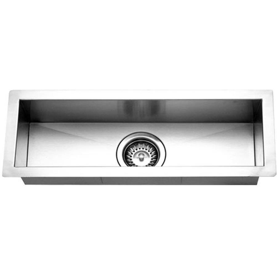 Houzer Contempo 85 In L X 23 In W Brushed Satin Stainless Steel Undermount Residential Prep Sink In The Bar Prep Sinks Department At Lowescom