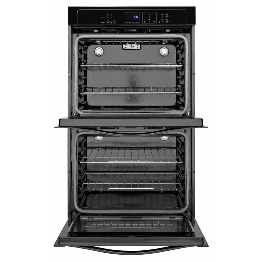 Whirlpool Self-Cleaning Double Electric Wall Oven (Black) (Common: 30 ...