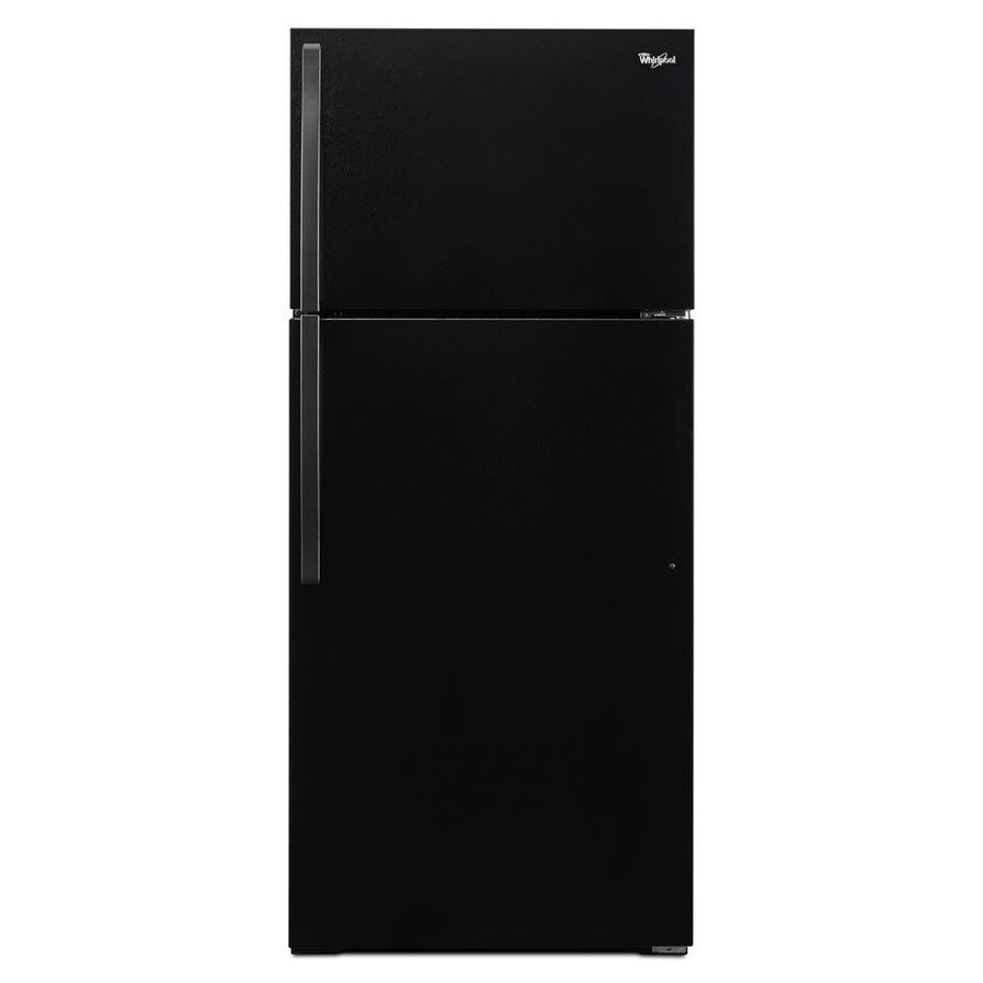 Whirlpool Cu Ft Top Freezer Refrigerator Black At Lowes