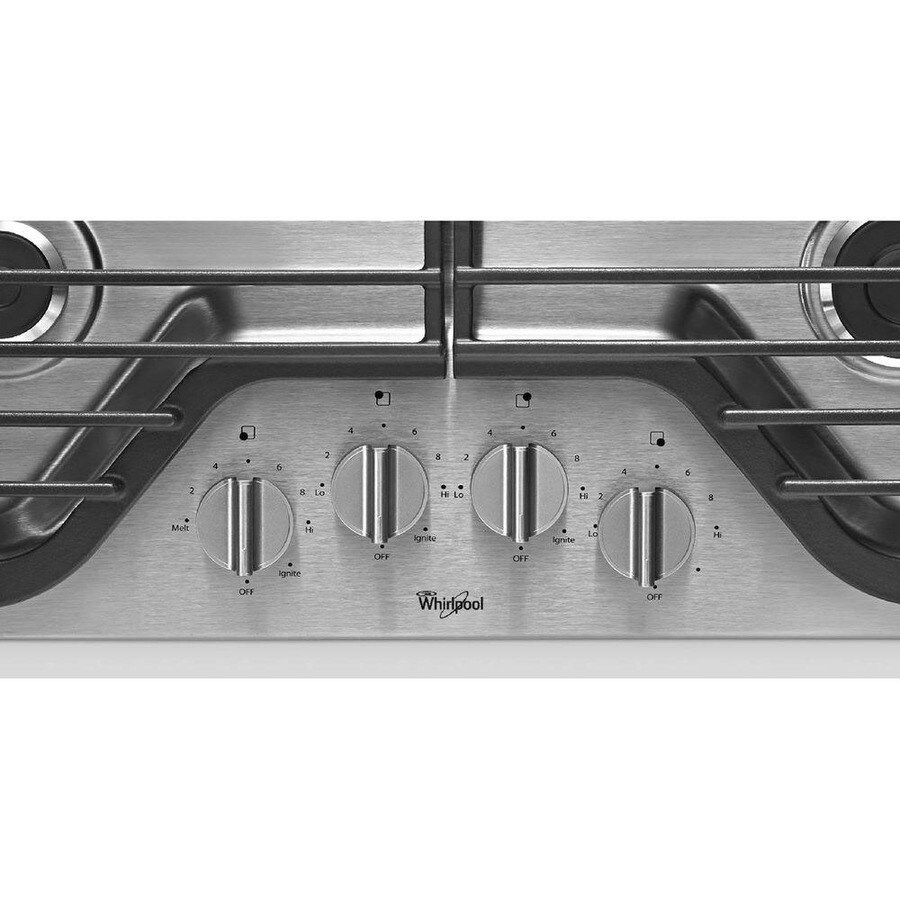 Whirlpool 30 In 4 Burners Stainless Steel Gas Cooktop Common 30 In