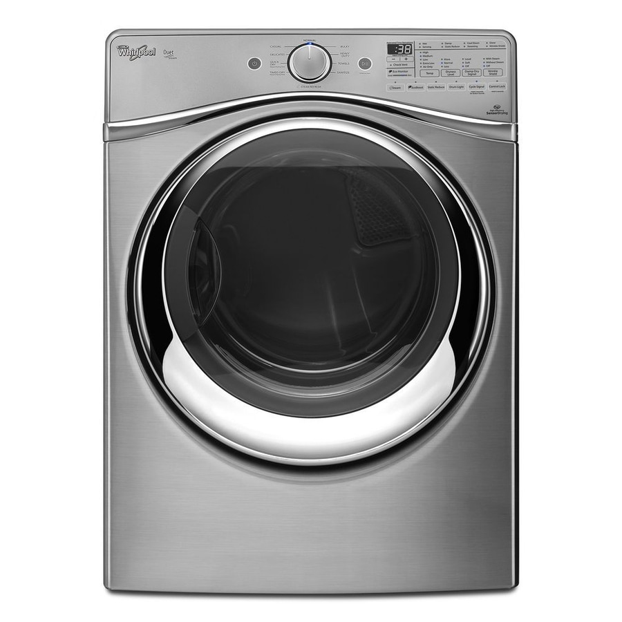 Shop Whirlpool Duet 7.3cu ft Stackable Electric Dryer with Steam Cycle (Diamond Steel) at