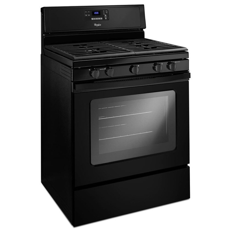 Whirlpool 5 Burner Freestanding 5 Cu Ft Self Cleaning Convection Gas Range Black Common 30