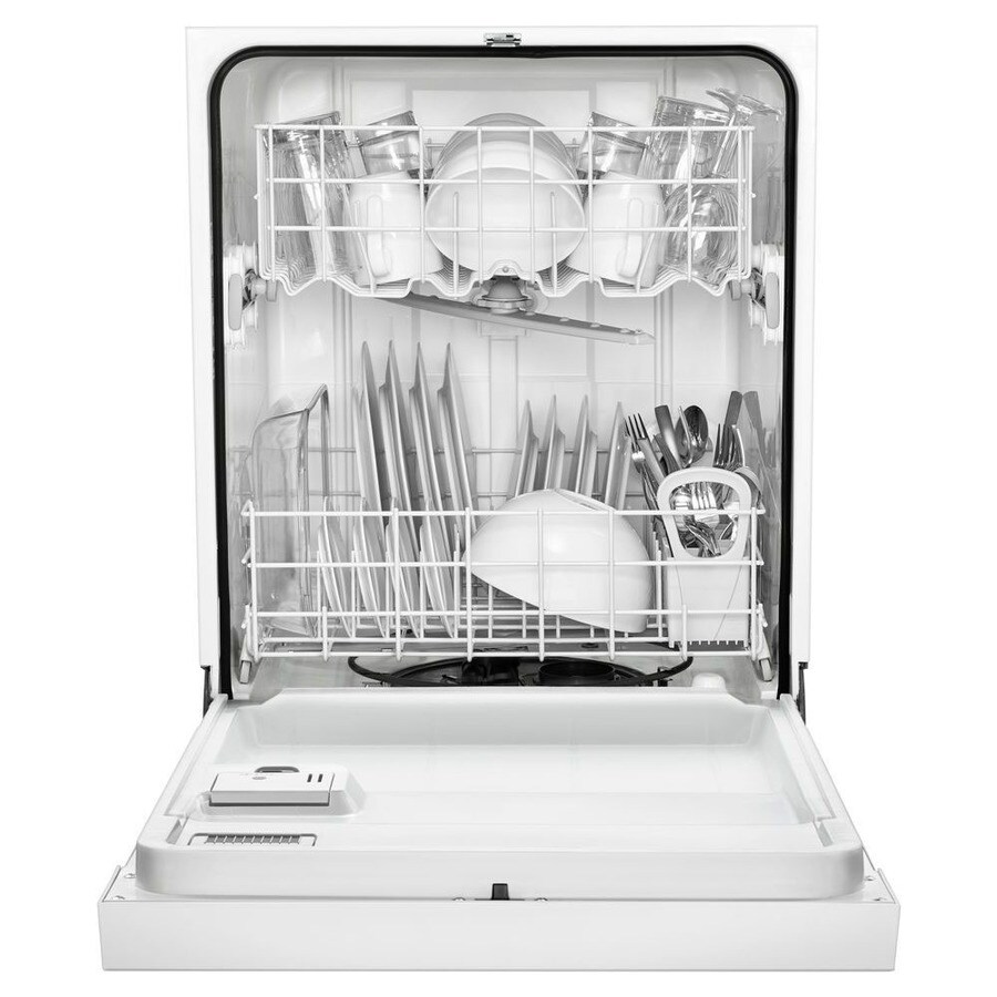 Whirlpool Fully Visible 24in BuiltIn Dishwasher (White) 63Decibel in