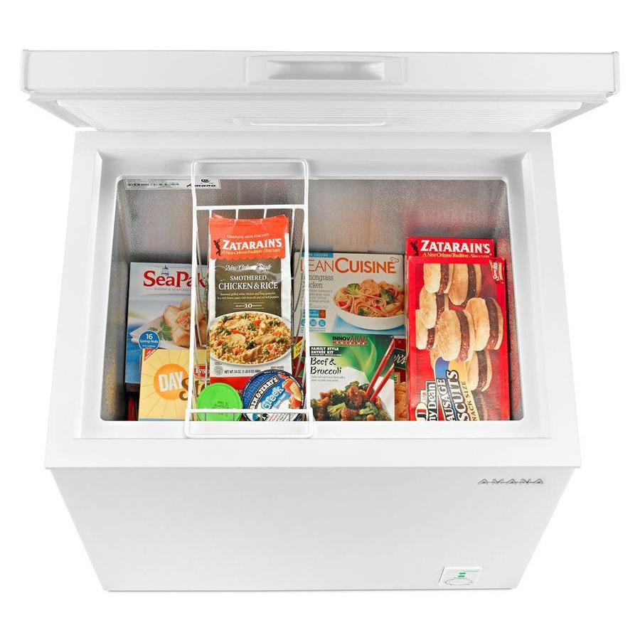 Amana 5.3cu ft Manual Defrost Chest Freezer White) in the Chest