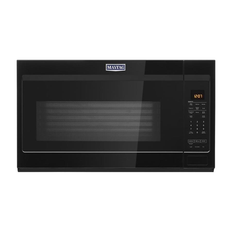 Maytag 1.9cu ft OvertheRange Microwave with Sensor Cooking (Black) in the OvertheRange