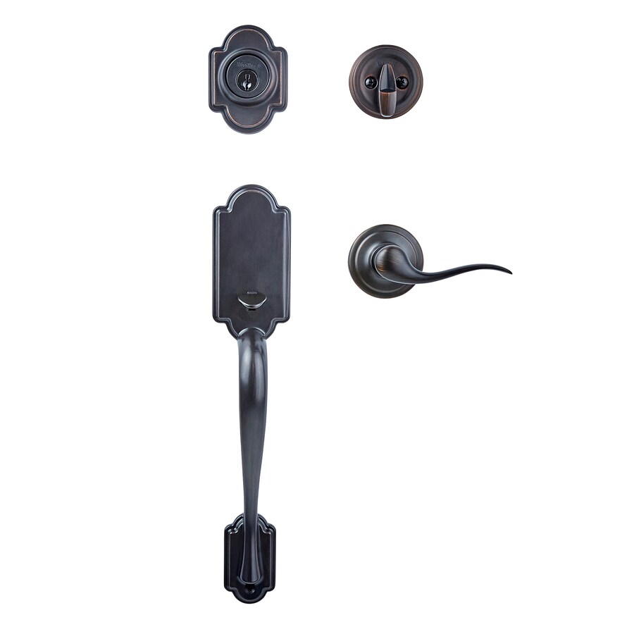 Kwikset Arlington Venetian Bronze Smartkey Single Cylinder Deadbolt Keyed Entry Door Handleset