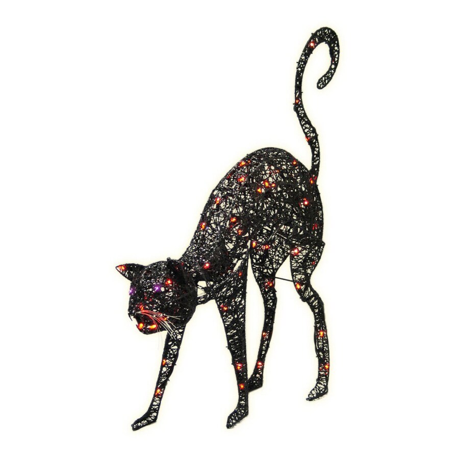 Lighted Holiday Displays KSA Light Up The Night Lighted And Animated Black Cat Halloween