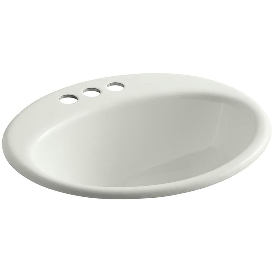 Shop KOHLER Farminton Dune Cast Iron Drop-in Oval Bathroom Sink with ...