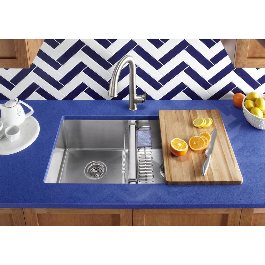 KOHLER Vault Strive 17.75in L x 13.125in W Wood Cutting Board in the