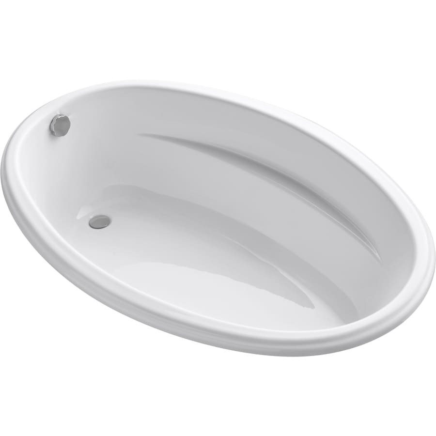 Shop Kohler Proflex White Acrylic Oval Drop In Bathtub With Reversible