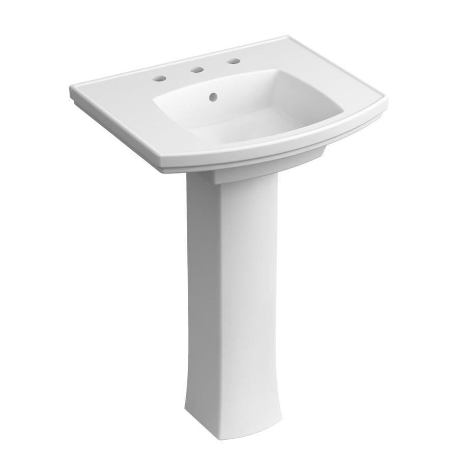 KOHLER Elliston 6.9375in H White Vitreous China Pedestal Sink Top in