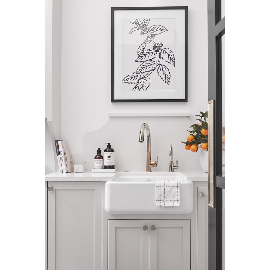 Kohler Whitehaven 235 In X 2156 In White Single Bowl Tall 8 In Or Larger Drop In Apron Front Farmhouse Residential Kitchen Sink In The Kitchen Sinks Department At Lowescom