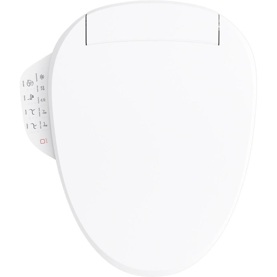 KOHLER C3155 White Elongated Heated Bidet Toilet Seat in the Toilet