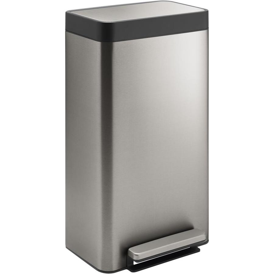 Kohler 8 Gallon Stainless Steel Commercial Touchless Trash Can With Lid In The Trash Cans Department At Lowescom