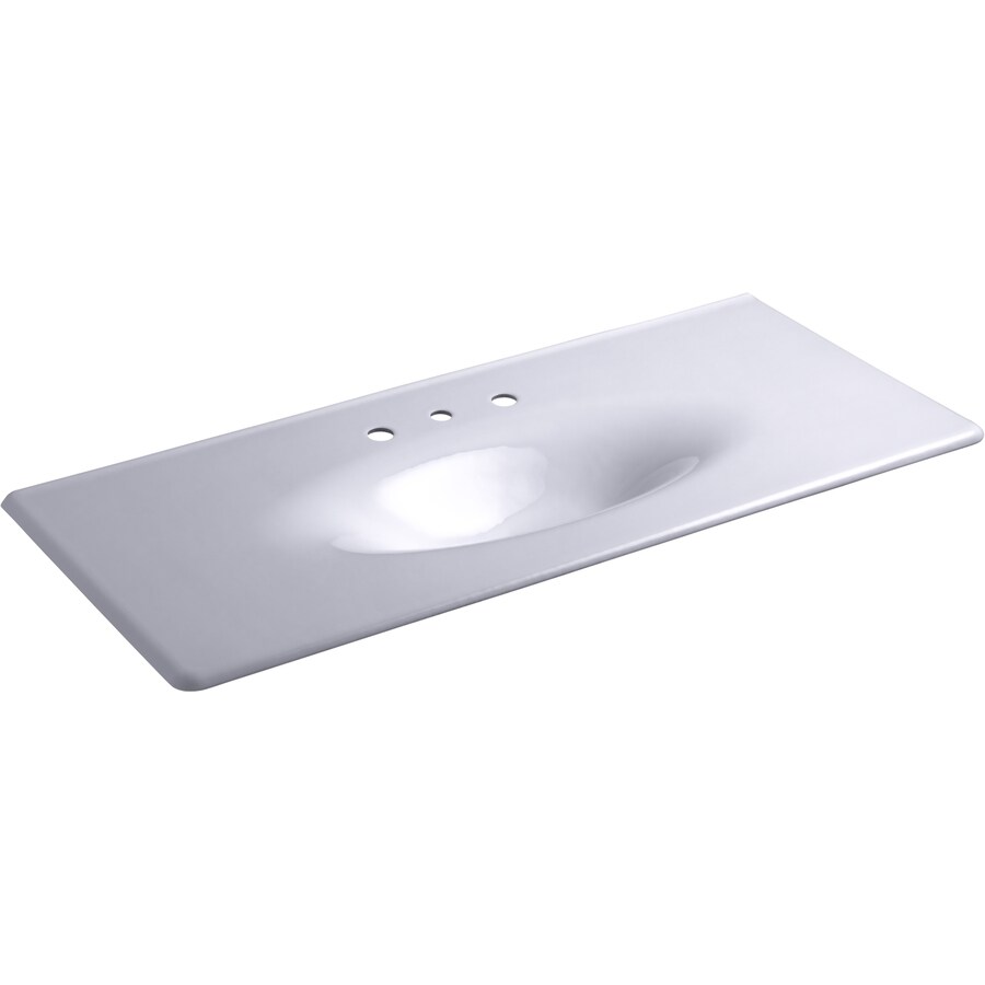 KOHLER Iron/Impressions Lavender Grey Cast Iron Drop-In Rectangular Bathroom Sink (22.25-in x 49 