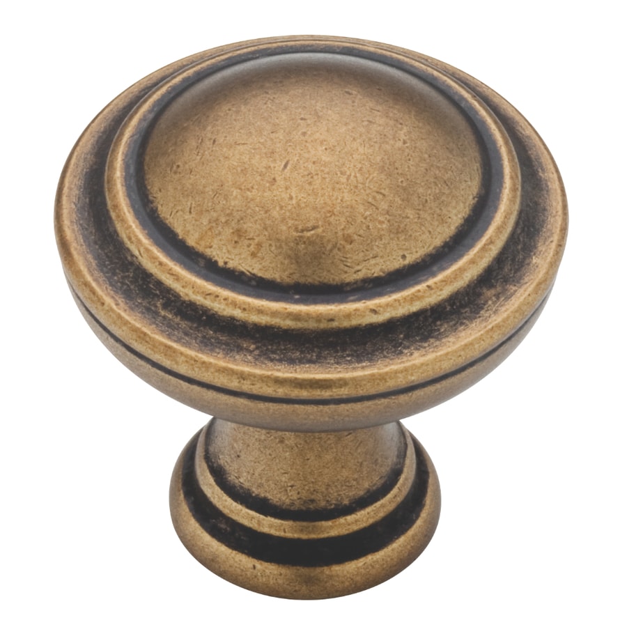 Shop Brainerd Tumbled Antique Brass Round Cabinet Knob At